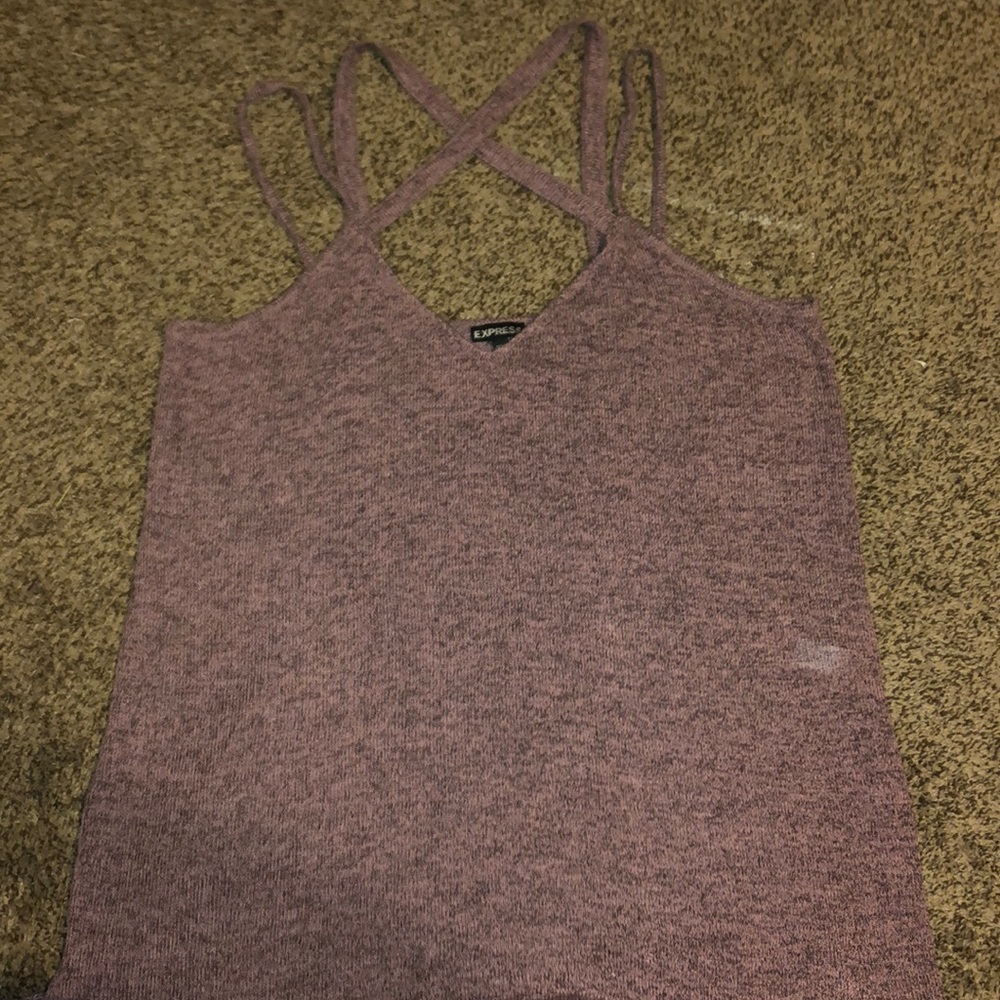 Purple cross cross tank